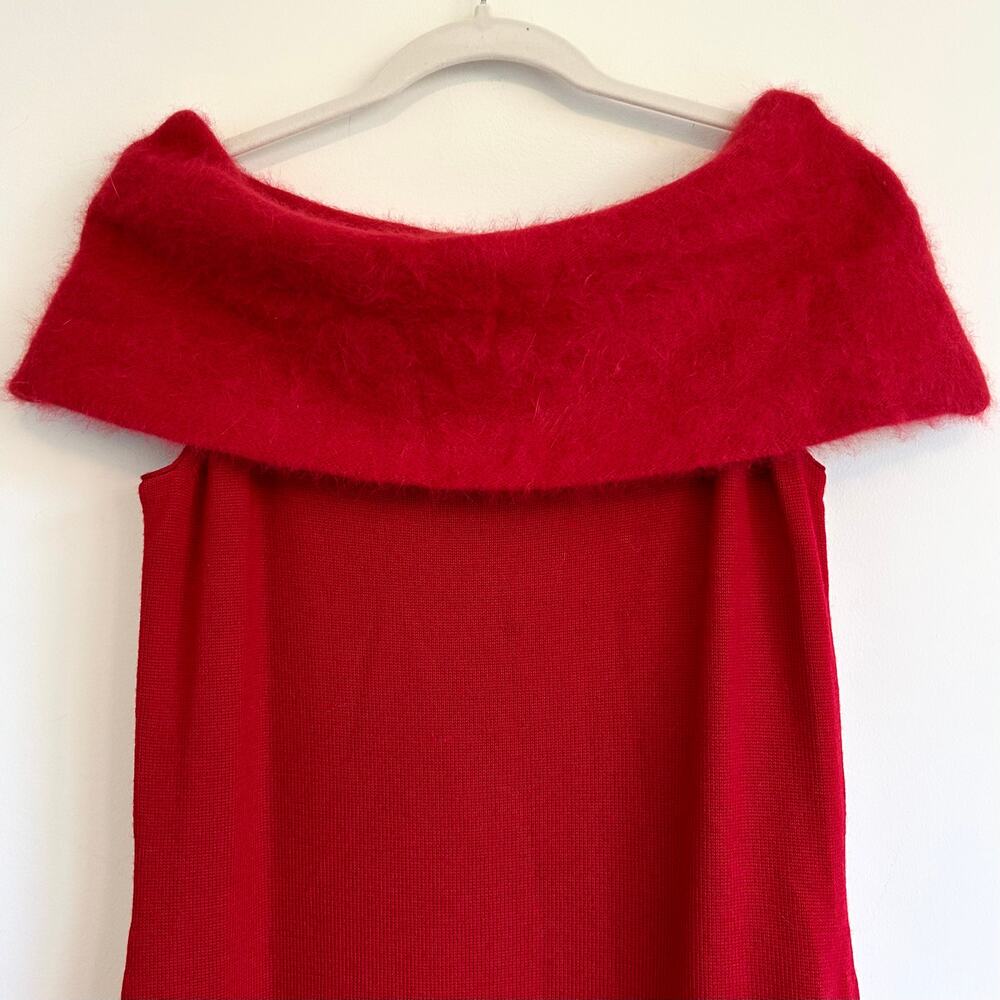 Vintage Lauren Ralph Lauren Angora Wool Off Shoulder Knit Gown Deadstock NWT - Picture 8 of 16